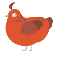 Elay, a vermilion and russet chicken with a neck-speckle pattern