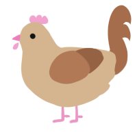 Gato, a beige and brown chicken