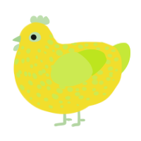 (unnamed), a yellow and lime chicken with a speckle pattern