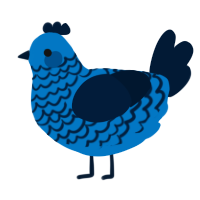 Nightsong, a sapphire and tumblr chicken with a lace pattern