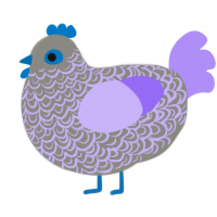 Gris, a ash and lilac chicken with a double-lace pattern