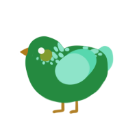 autumn leaves, a viridian and mint chicken with a neck-speckle pattern