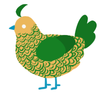 A honey and leaf chicken with a double-lace pattern