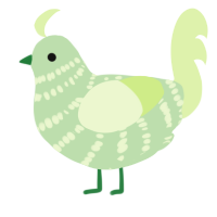 Melon Soda, a gluppy and apple chicken with a bar pattern