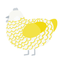 New Years Day, a white and yellow chicken with a lace pattern