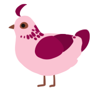 Strawbebbie, a rose and maroon chicken with a neck-speckle pattern