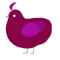 Whisk, a maroon and plum chicken