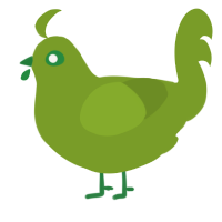 Oliev, a chartreuse chicken