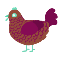 Cranberry, a russet and wine chicken with a lace pattern