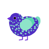 (unnamed), a indigo and mint chicken with a speckle pattern