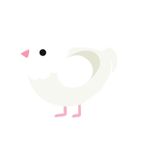 IDSmile, a white chicken with a head pattern