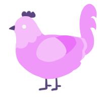 Prince Peachus, a lavender chicken with a head pattern