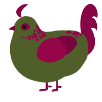 Shenlong, a olive and maroon chicken with a neck-speckle pattern