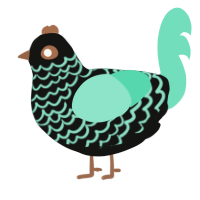 (unnamed), a black and mint chicken with a lace pattern