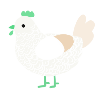 (unnamed), a white and cream chicken with a double-lace pattern