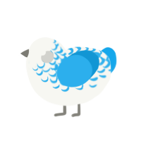 (unnamed), a white and sky chicken with a half-lace pattern