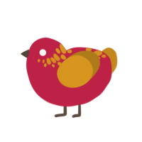 (unnamed), a crimson and ochre chicken with a neck-speckle pattern