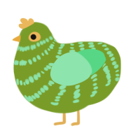 KeeloToons, a chartreuse and spring chicken with a bar pattern