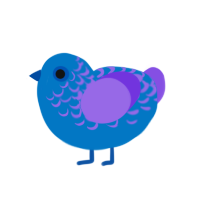 (unnamed), a sapphire and blurple chicken with a half-lace pattern