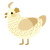 I Like Fun, a white and beige chicken with a lace pattern