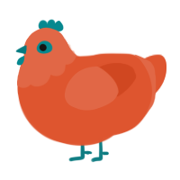 (unnamed), a vermilion chicken with a head pattern