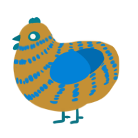 (unnamed), a gold and sapphire chicken with a bar pattern