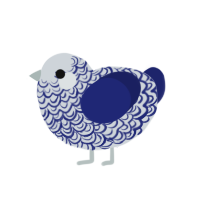 (unnamed), a mist and navy chicken with a double-lace pattern