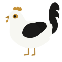 (unnamed), a white and sable chicken