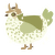 Loki, a apple and grass chicken with a speckle pattern