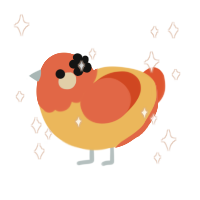 MAGMA HAD A BABY, a honey and vermilion chicken with a head pattern