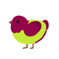 (unnamed), a lime and maroon chicken with a head pattern