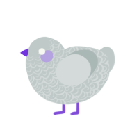 Soft Cloud, a silver chicken with a double-lace pattern