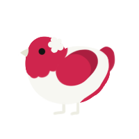 SG SG SG, a white and crimson chicken with a head pattern