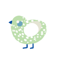 Green Grape, a gluppy and white chicken with a speckle pattern