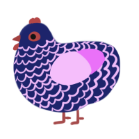 (unnamed), a navy and lavender chicken with a lace pattern