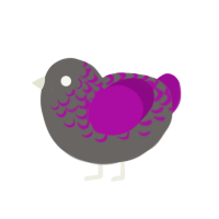 (unnamed), a grey and plum chicken with a half-lace pattern