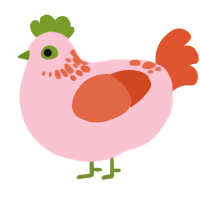 Watermelon, a rose and vermilion chicken with a neck-speckle pattern