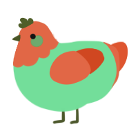 Tomato, a spring and vermilion chicken with a head pattern