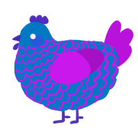 (unnamed), a sapphire and amethyst chicken with a lace pattern