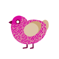 (unnamed), a fuchsia and beige chicken with a double-lace pattern