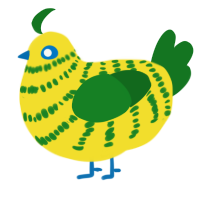 (unnamed), a yellow and leaf chicken with a bar pattern