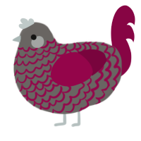 (unnamed), a grey and maroon chicken with a lace pattern