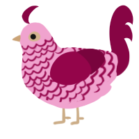 (unnamed), a pink and maroon chicken with a lace pattern