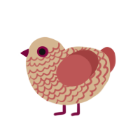 PeppermintBiscuit Jr, a beige and red chicken with a lace pattern