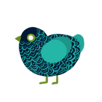 Peacock, a tumblr and turquoise chicken with a double-lace pattern