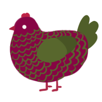 (unnamed), a maroon and olive chicken with a lace pattern