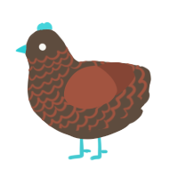 Hazelnut, a bark and russet chicken with a lace pattern