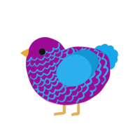 (unnamed), a plum and sky chicken with a lace pattern