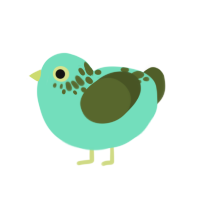 Believe In Algae, a mint and olive chicken with a neck-speckle pattern