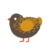 (unnamed), a bark and ochre chicken with a half-lace pattern